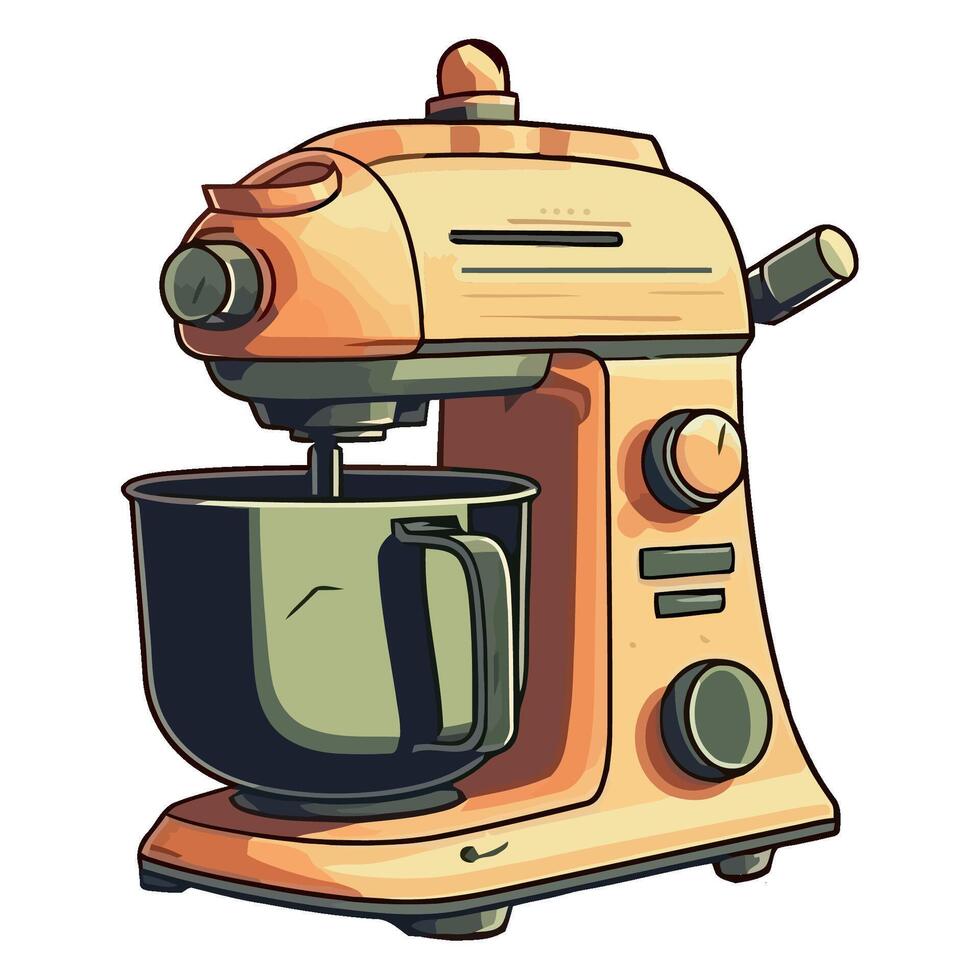 kitchen utensil mixer, appliance technology icon isolated vector