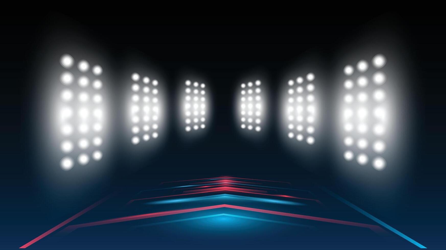 Abstract technology background stadium stage hall with scenic lights of round futuristic vector