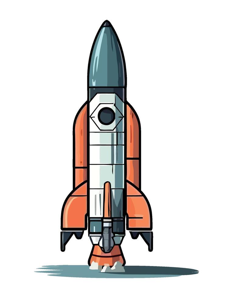 spaceship taking off launcher icon isolated vector