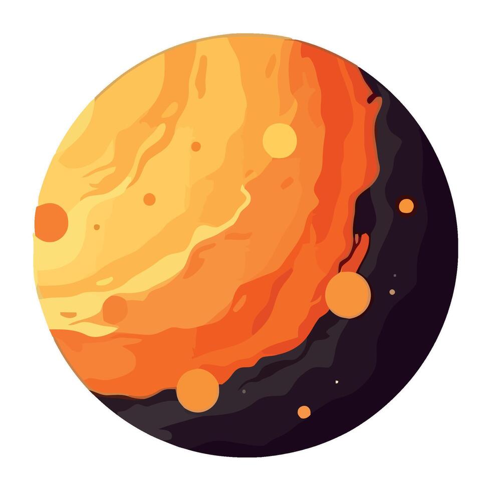 space outer orange planet icon isolated vector