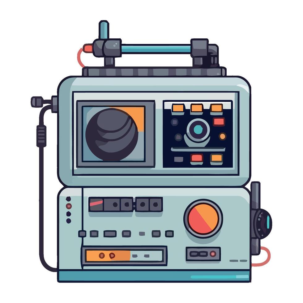 Playing old fashioned audio on vintage speaker isolated vector