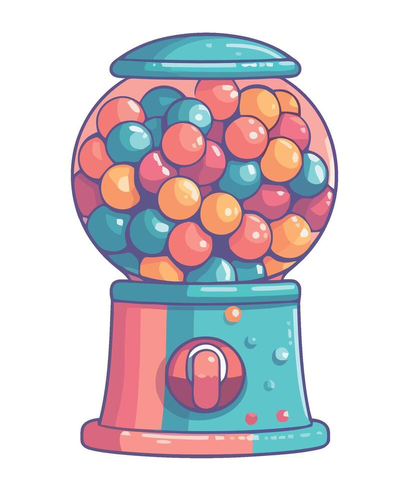 cute candies dispenser machine fair icon isolated vector