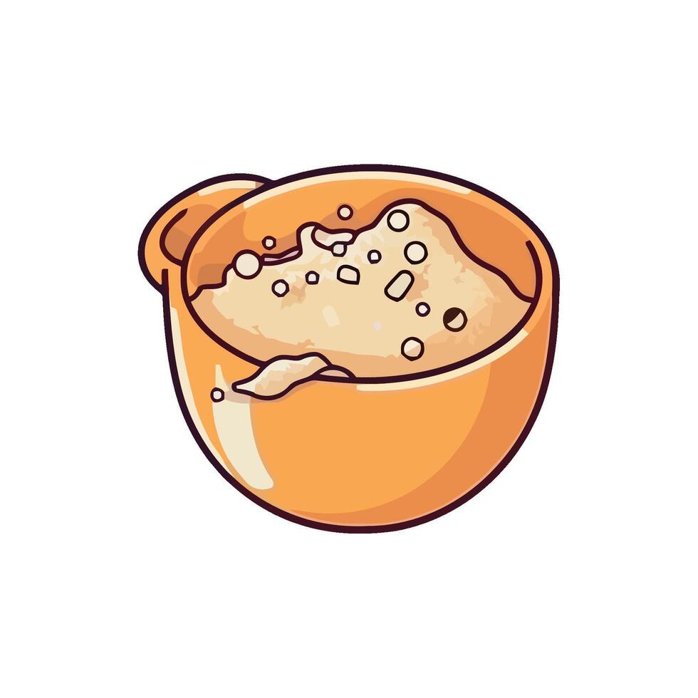 A fresh meal in a bowl, cooking in the kitchen isolated vector