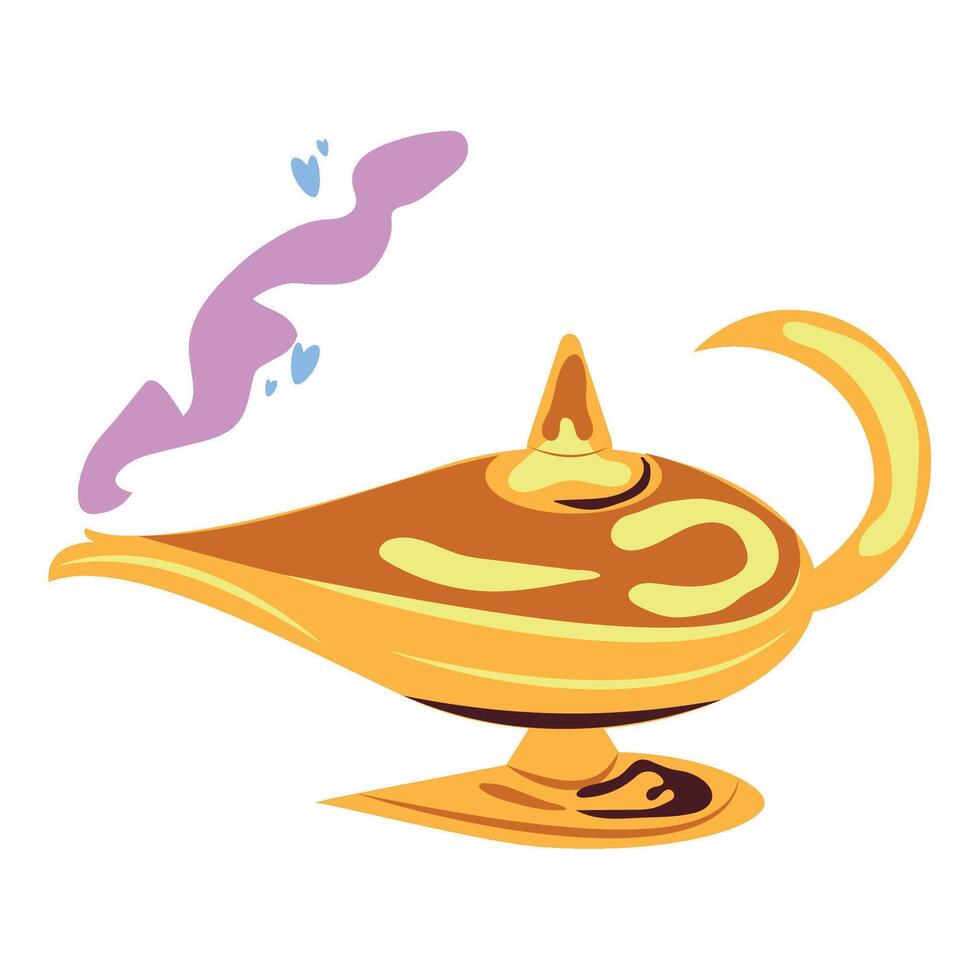 magic genie lamp antique icon isolated vector