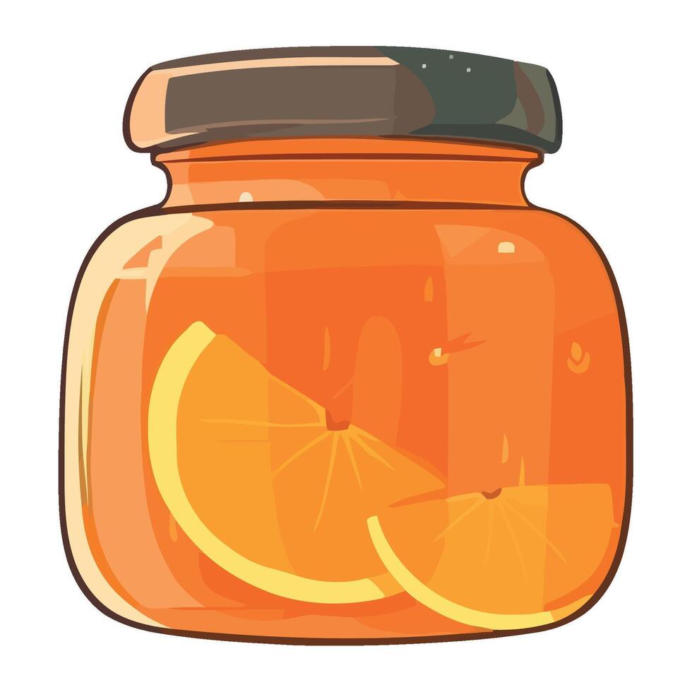 Fresh organic fruit in a yellow jar isolated vector