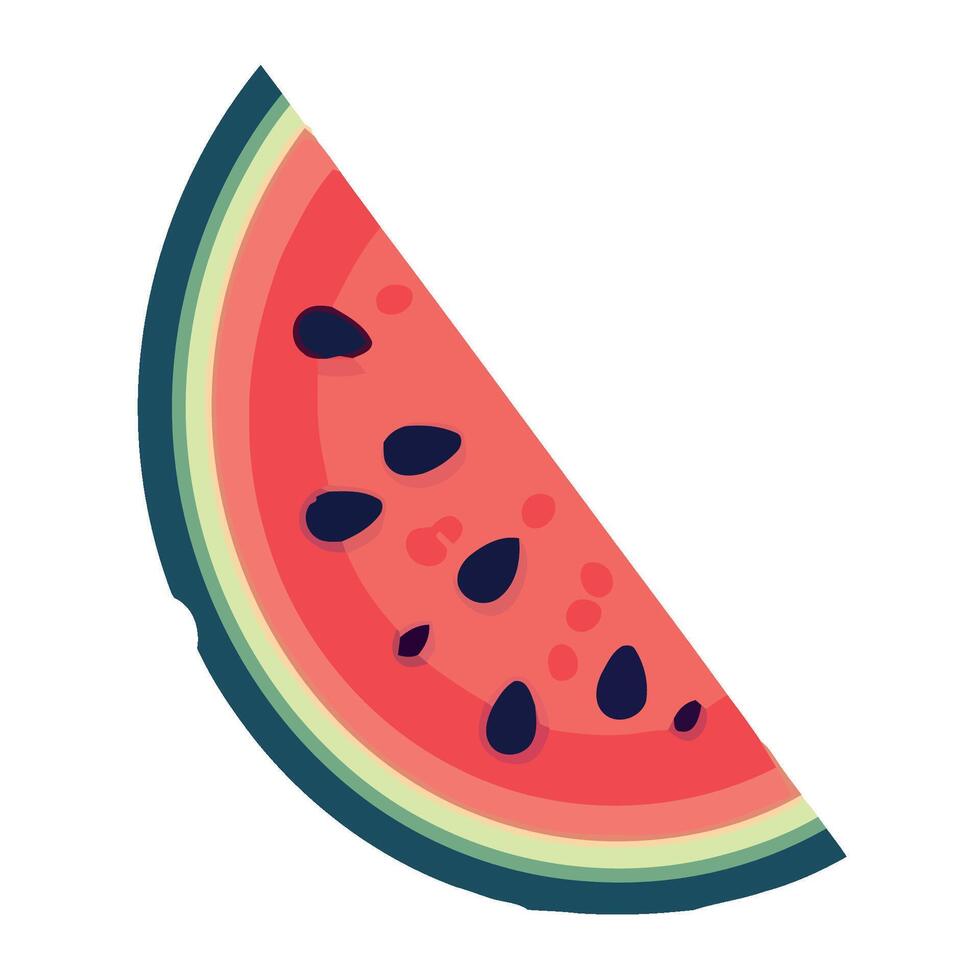 Juicy watermelon slice, perfect summer refreshment snack isolated vector