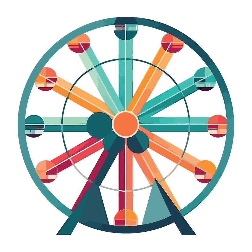 classic carnival wheel panoramic icon isolated vector