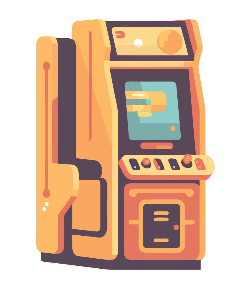 yellow game machine casino icon isolated vector