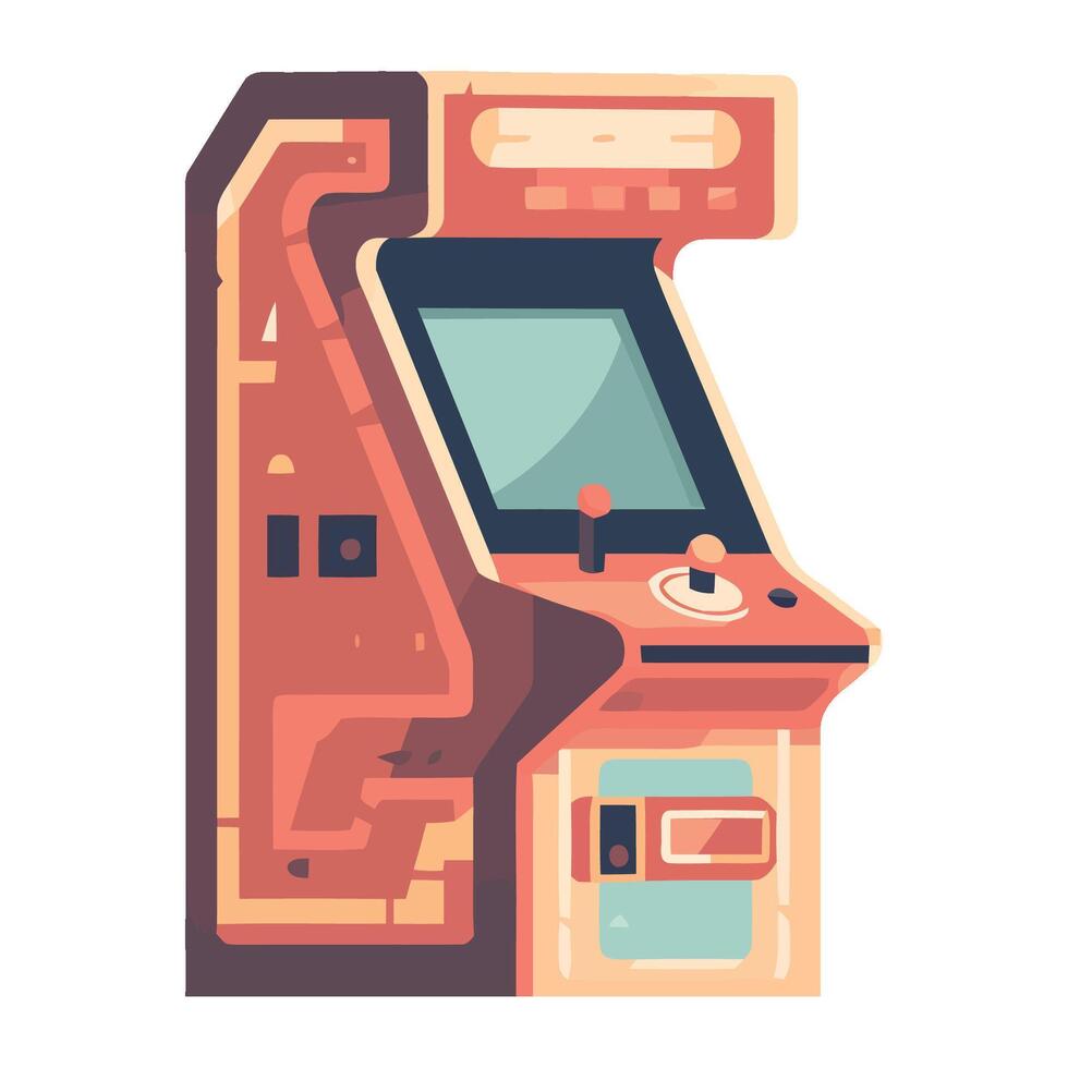 game machine classic style isolated vector