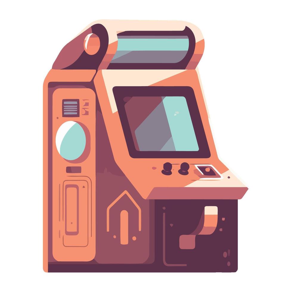 game machine with retro style isolated vector
