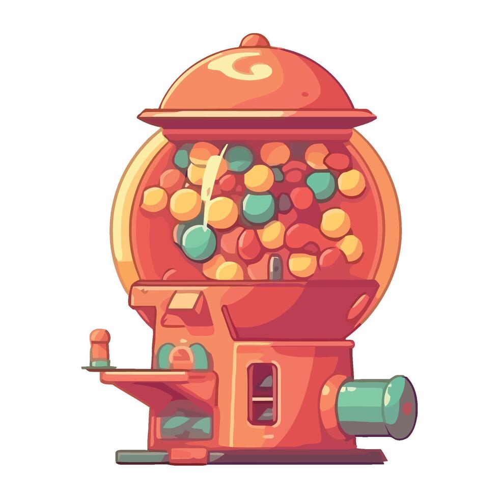 orange carnival candies dispenser machine icon isolated vector