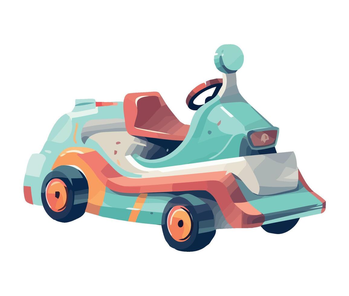 blue fair carnival cart icon isolated vector