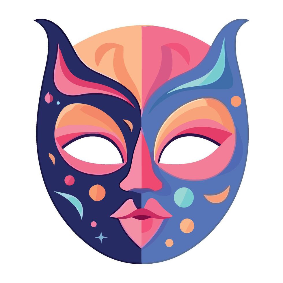 Colorful masks at traditional festival isolated vector