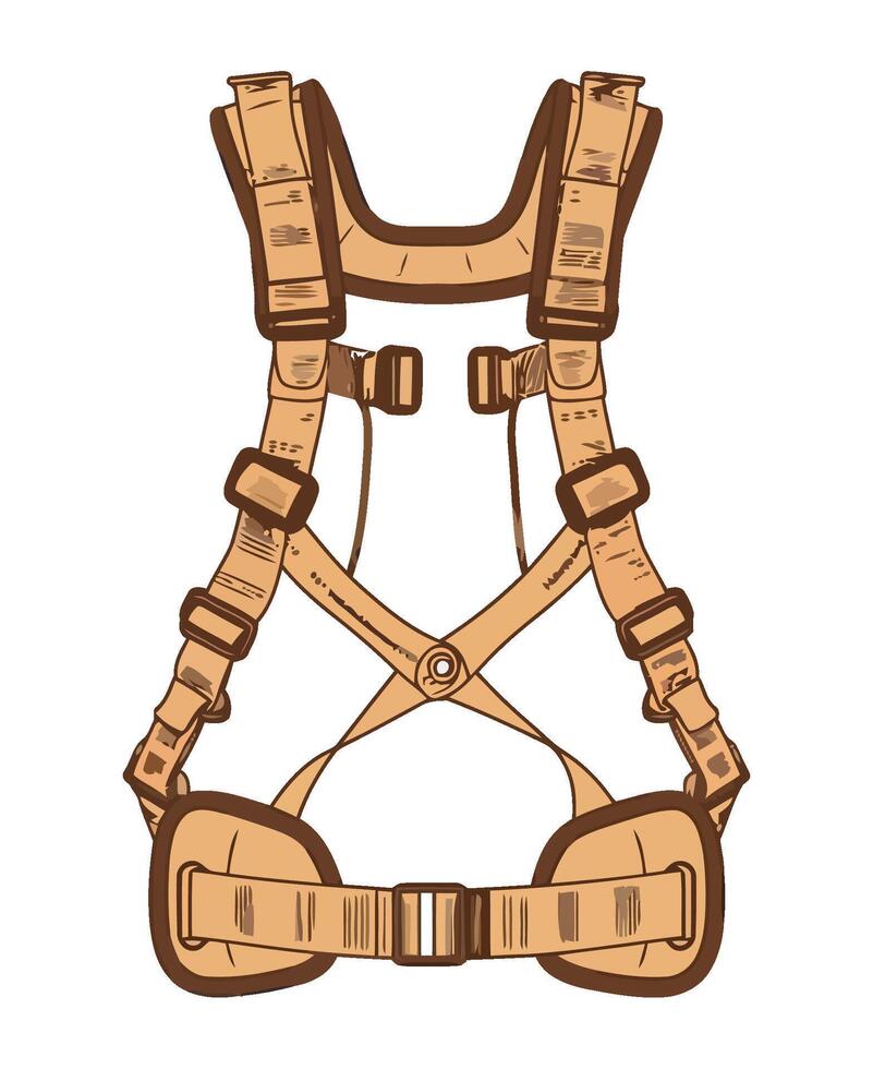 yellow safety harness tool icon isolated vector