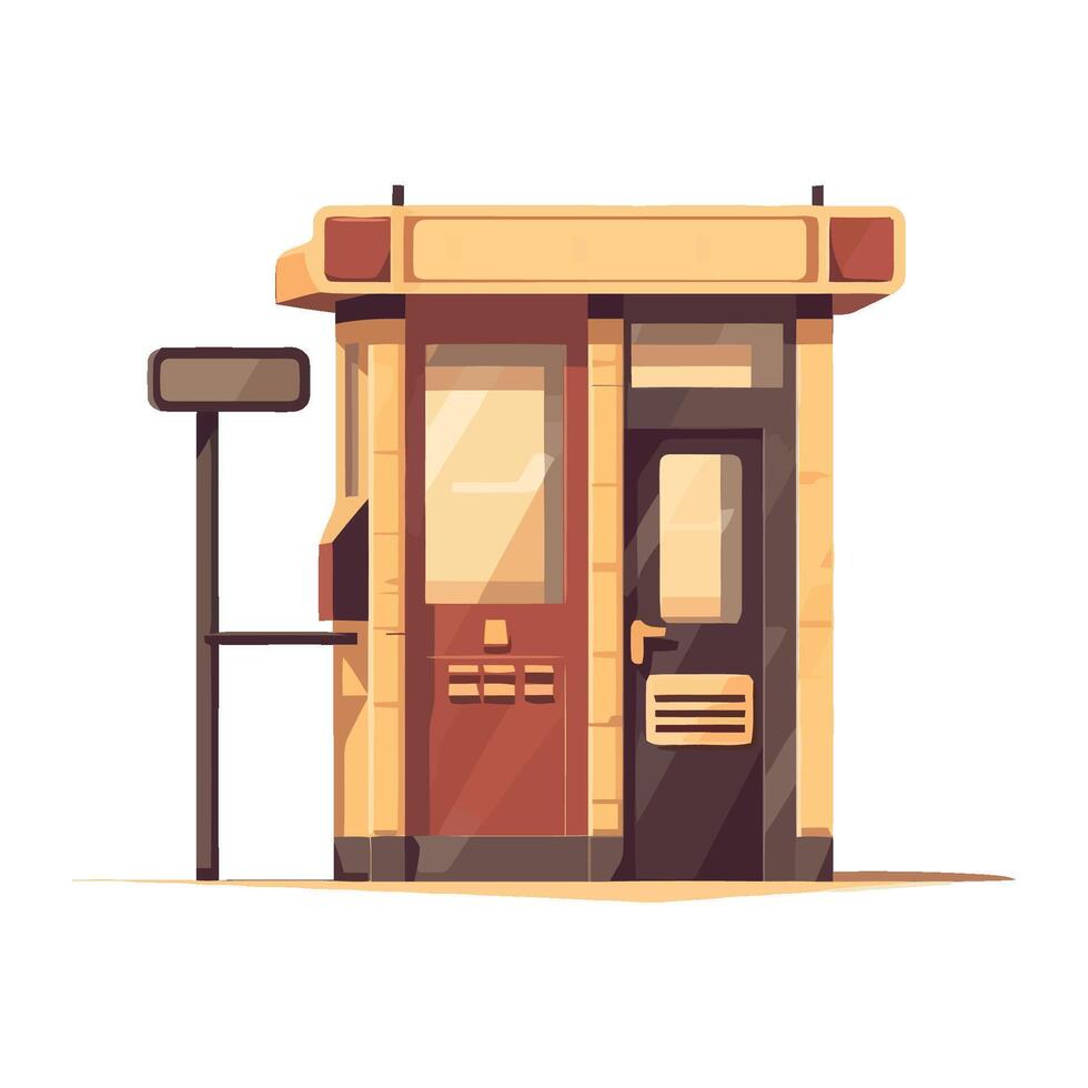 kiosk carnival fair facade icon isolated vector