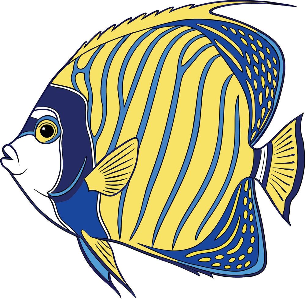 Emperor Angelfish Fish vector