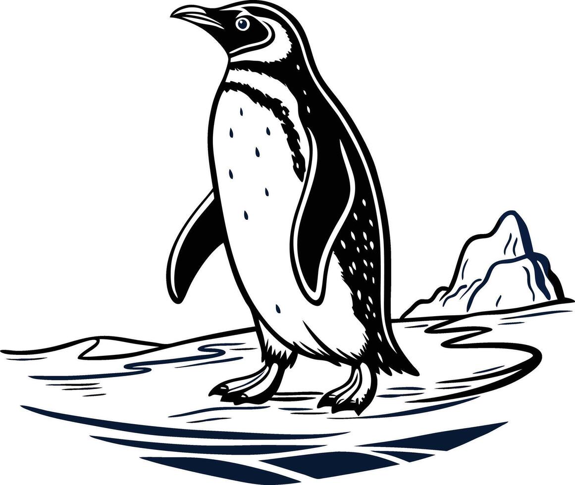 Emperor penguins on the sea ice in the Weddell Sea, Antarctica vector