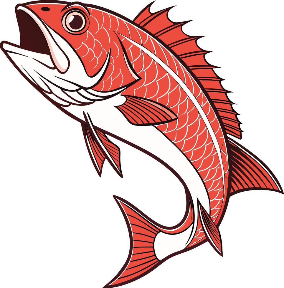 Close up of a Fresh Red Snapper Fish vector