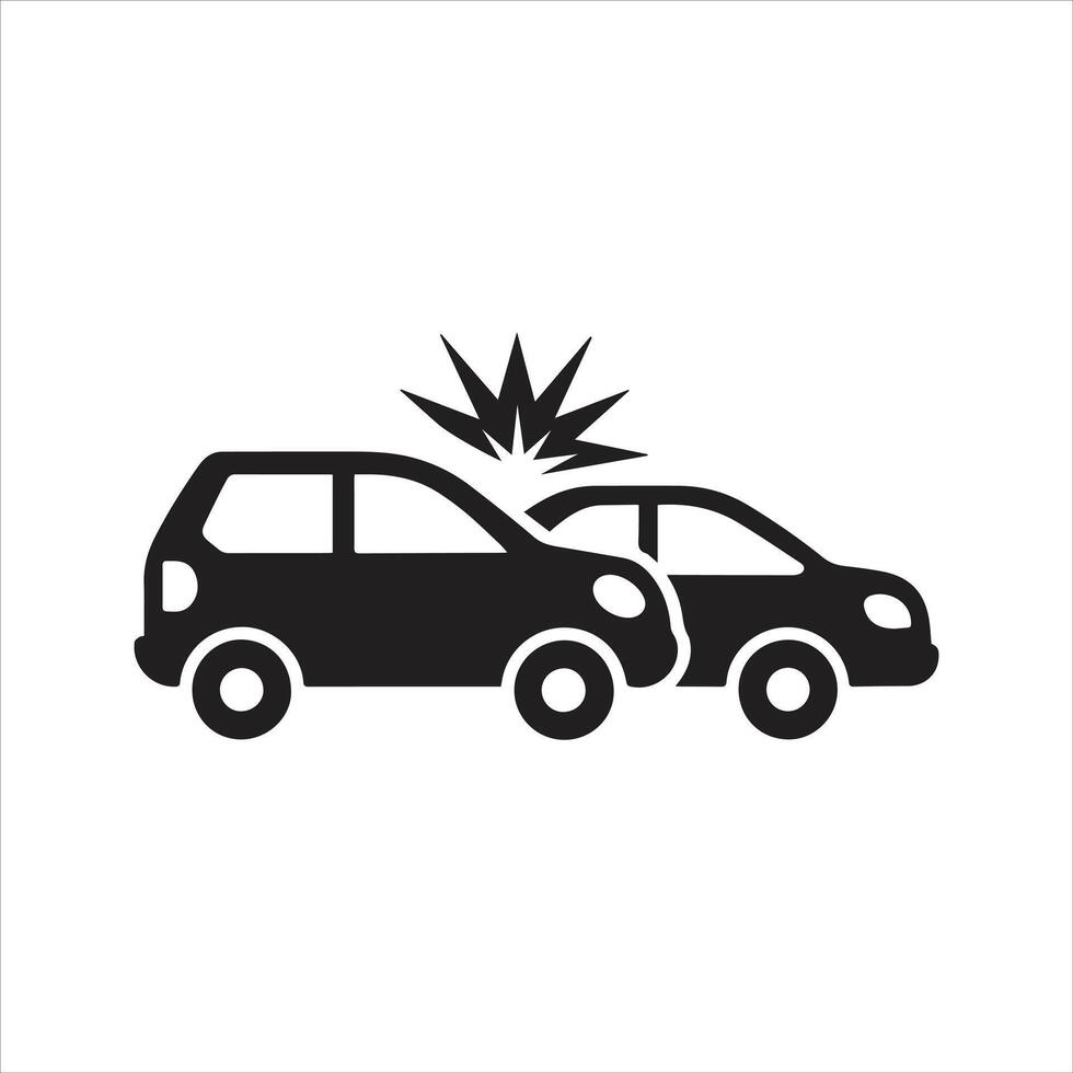 Car crash icon. Car accident icon vector