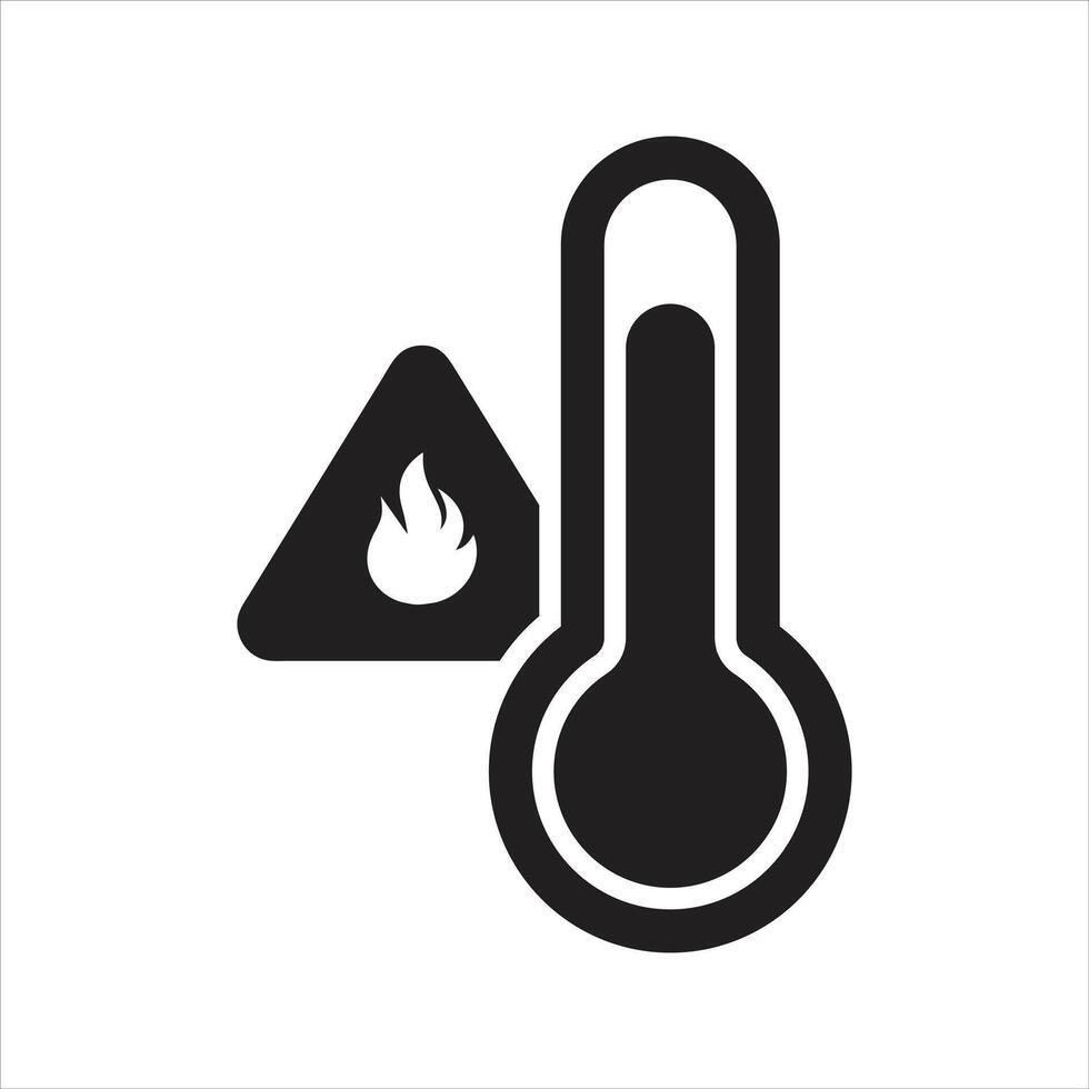 High temperature warning icon. Heatwave icon vector