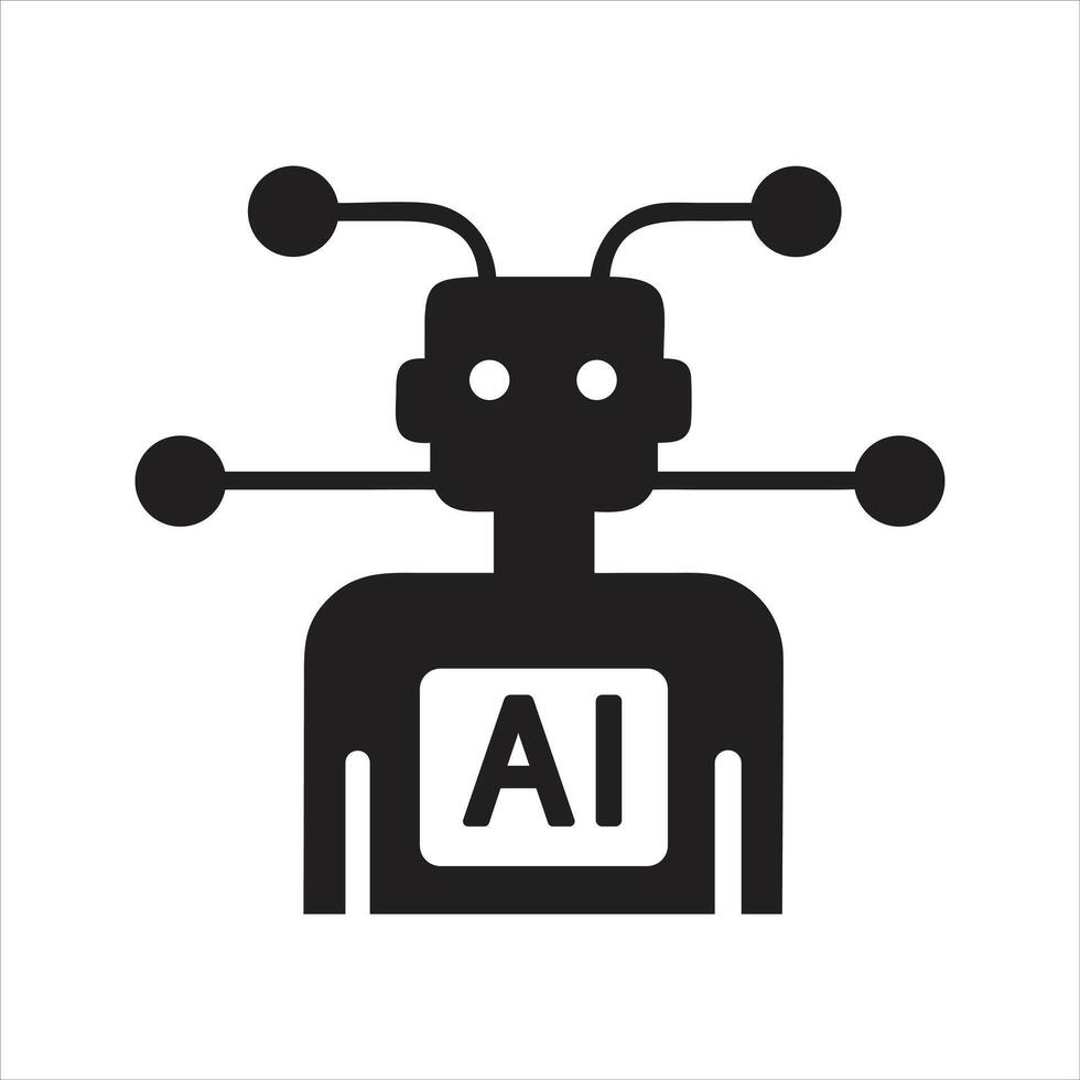 Artificial intelligence icon. Semiconductor. CPU. Processor icon vector