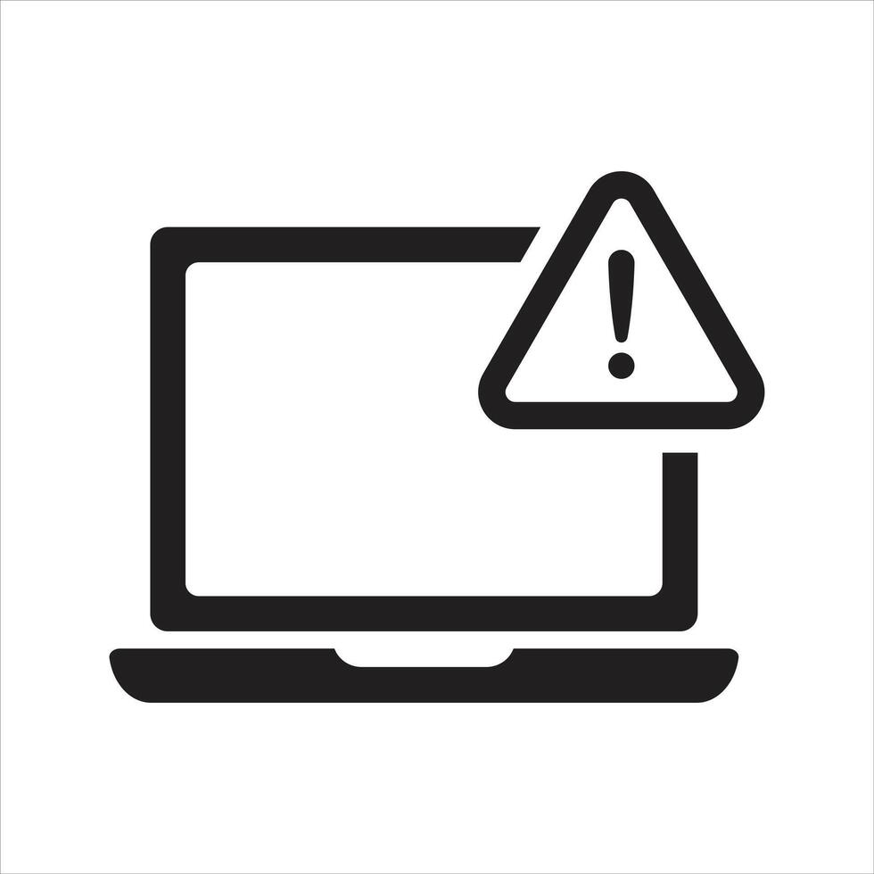 Program error icon. Monitor warning icon vector