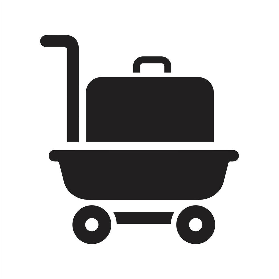 Platform truck icon. Trolly luggage icon vector