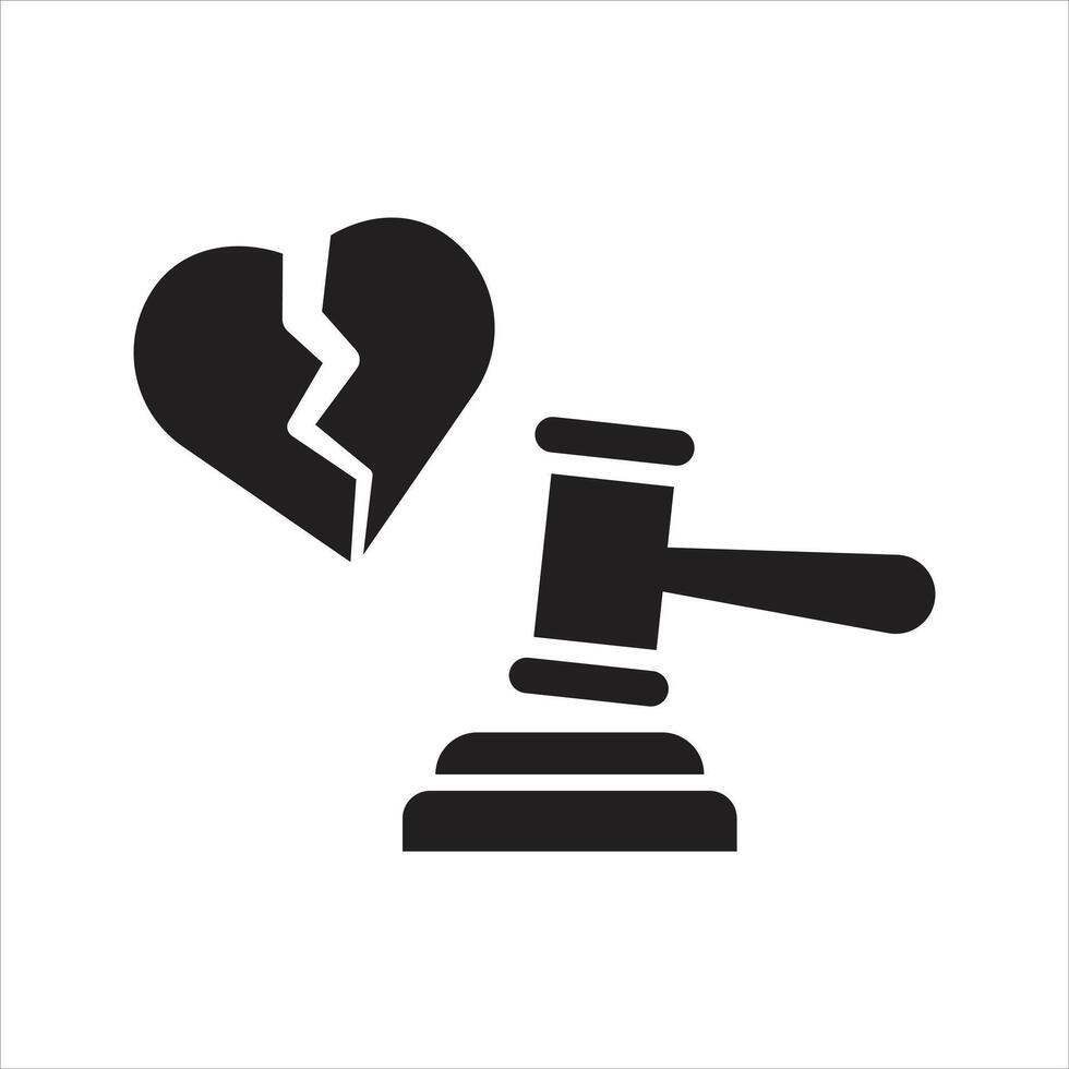 Divorce icon. Judge break divorce icon vector