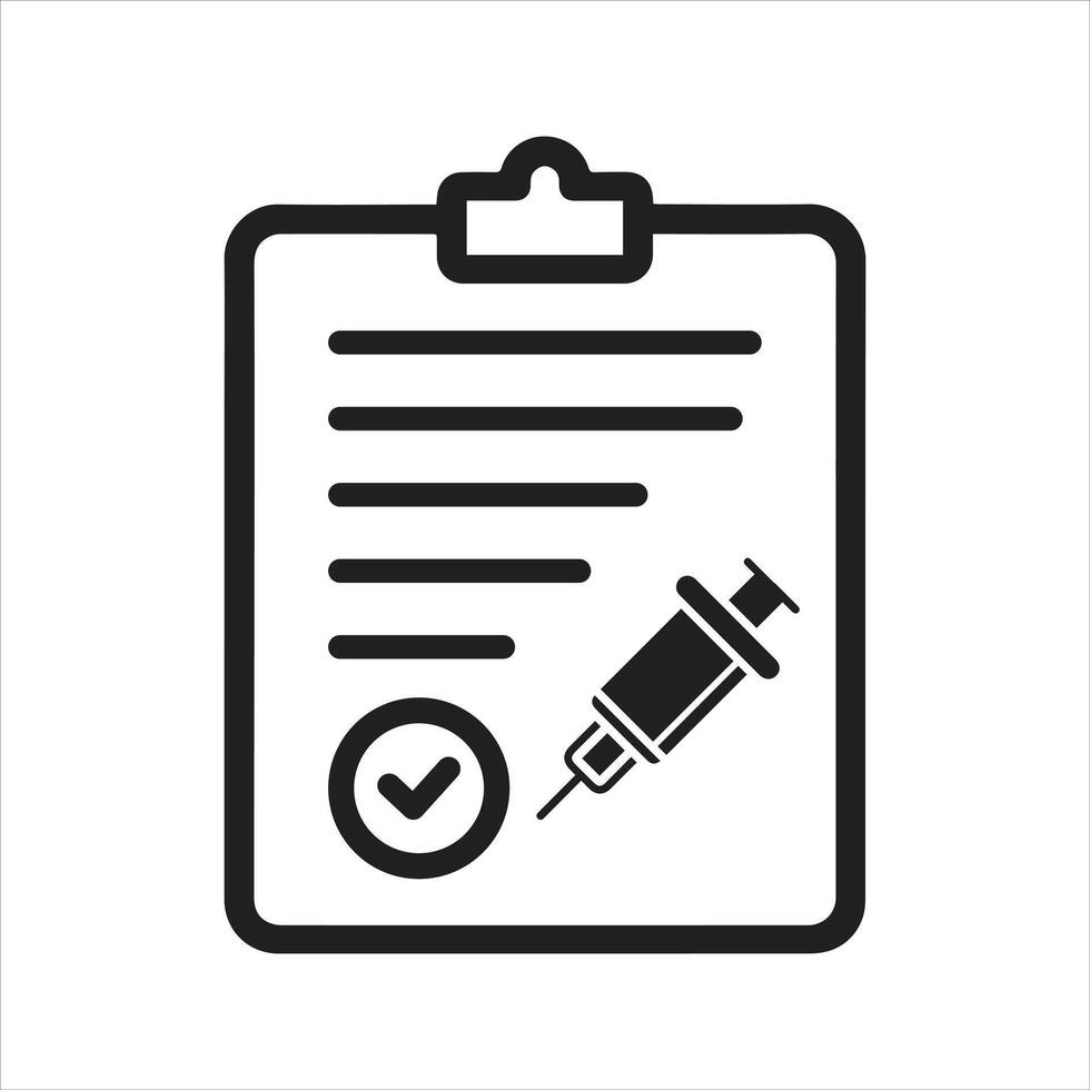 Vaccine certificate icon. Vaccination status. Medical card icon vector