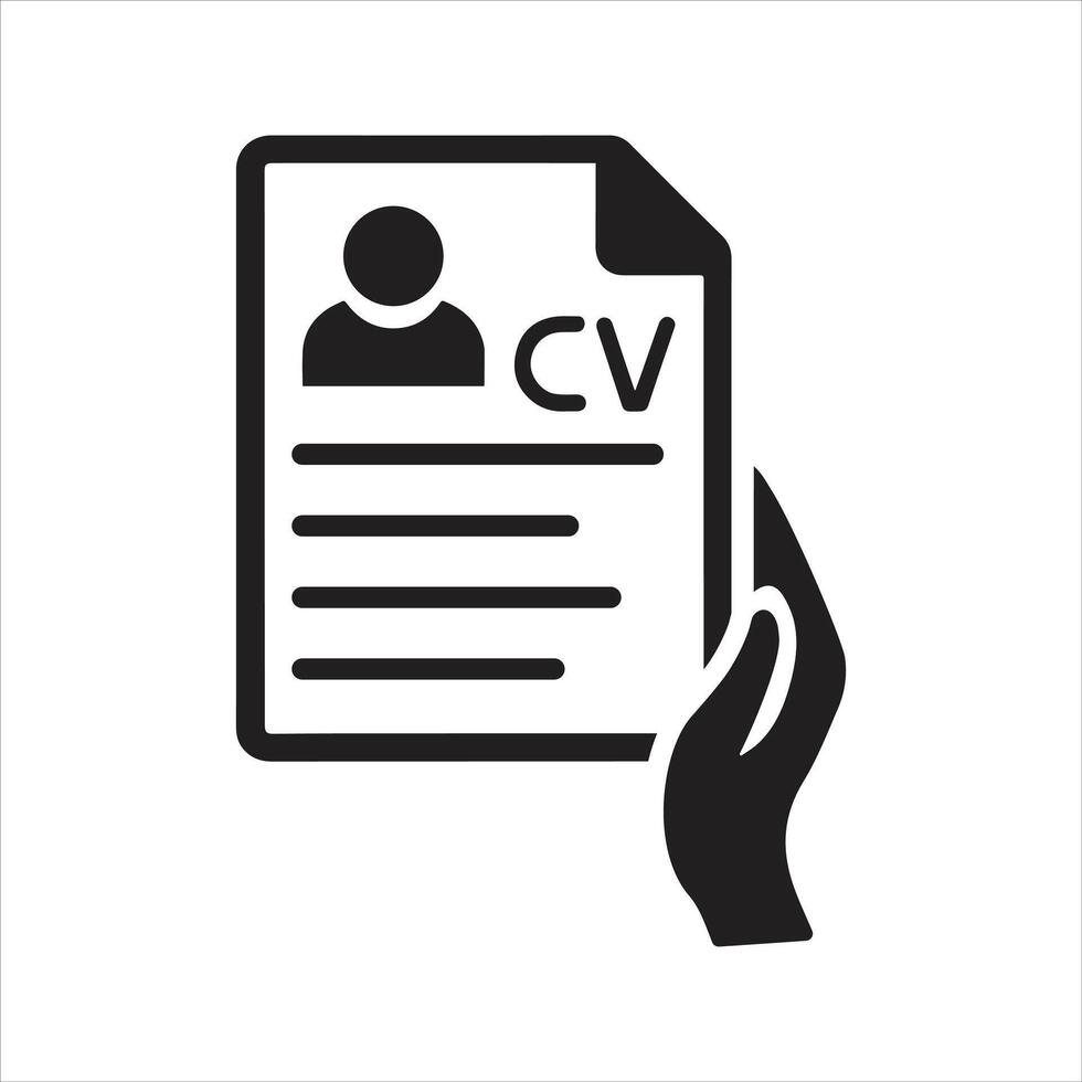 CV icon. Person resume. Applying for a job. Job interview icon vector