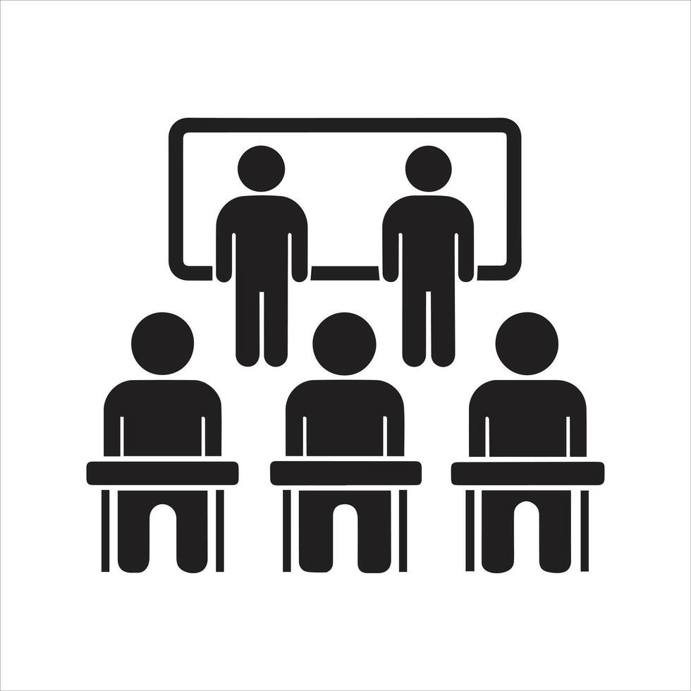 Classroom icon. Students in classroom icon vector