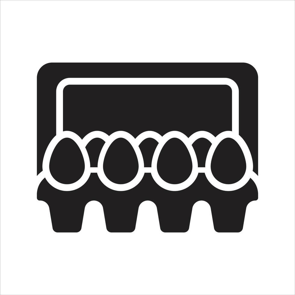 Eggs icon. Egg box icon vector