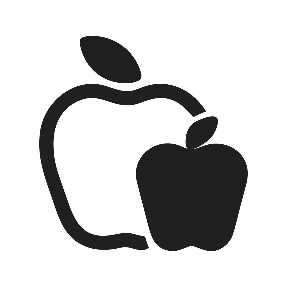 Apple icon, fresh fruit icon vector