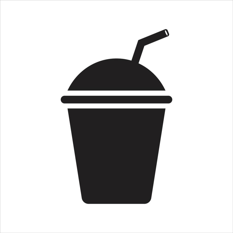 Cold drink icon. Ice coffee. Milkshake icon vector
