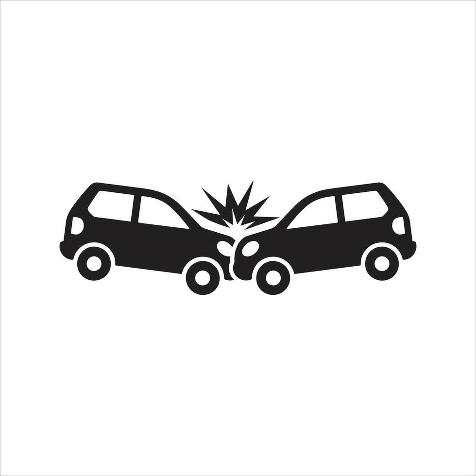Car crash icon. Car accident icon vector