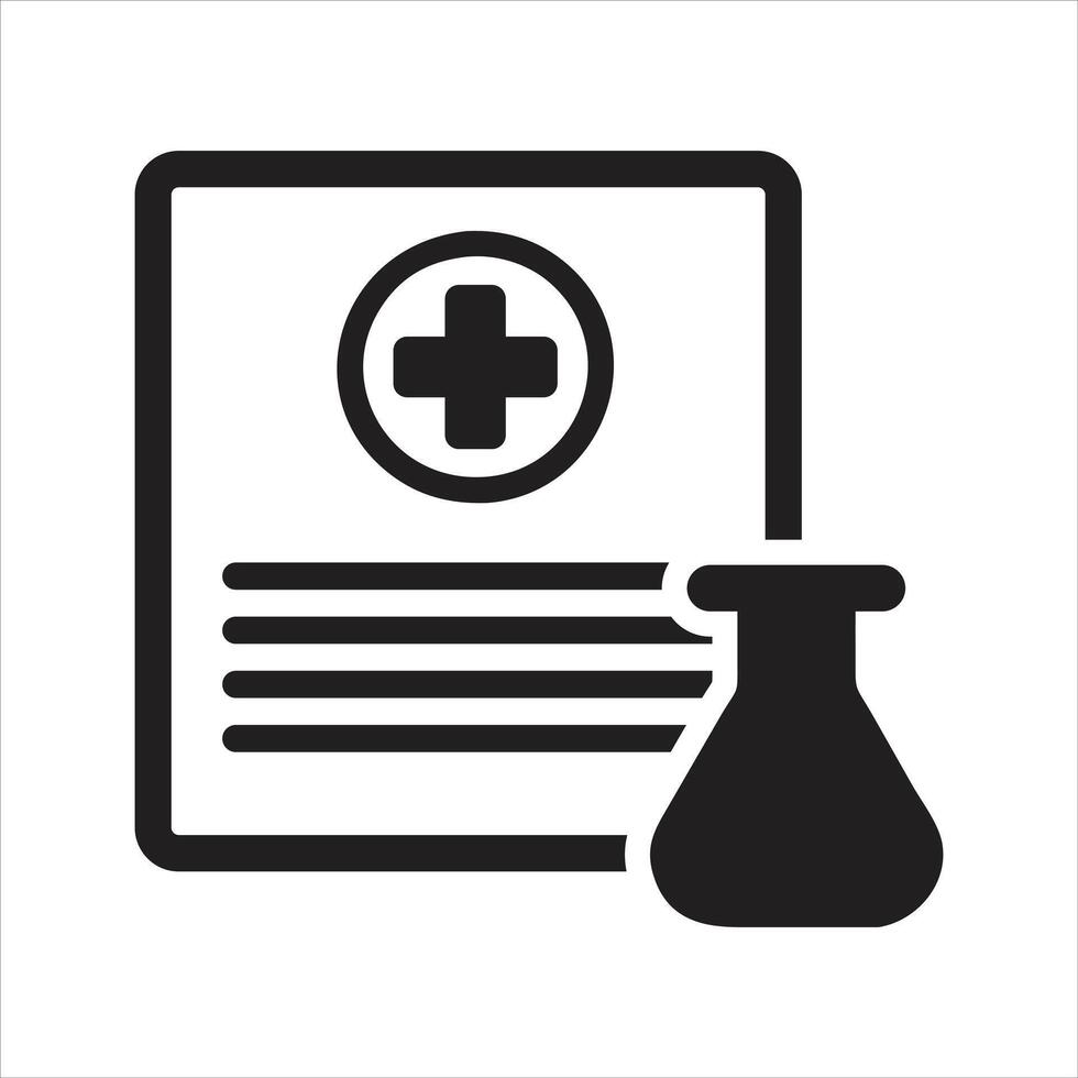 Clinical analysis result icon, lab blood test, medicine report icon vector