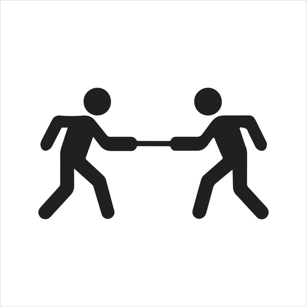 Tug of war icon. Play, rope, game icon vector