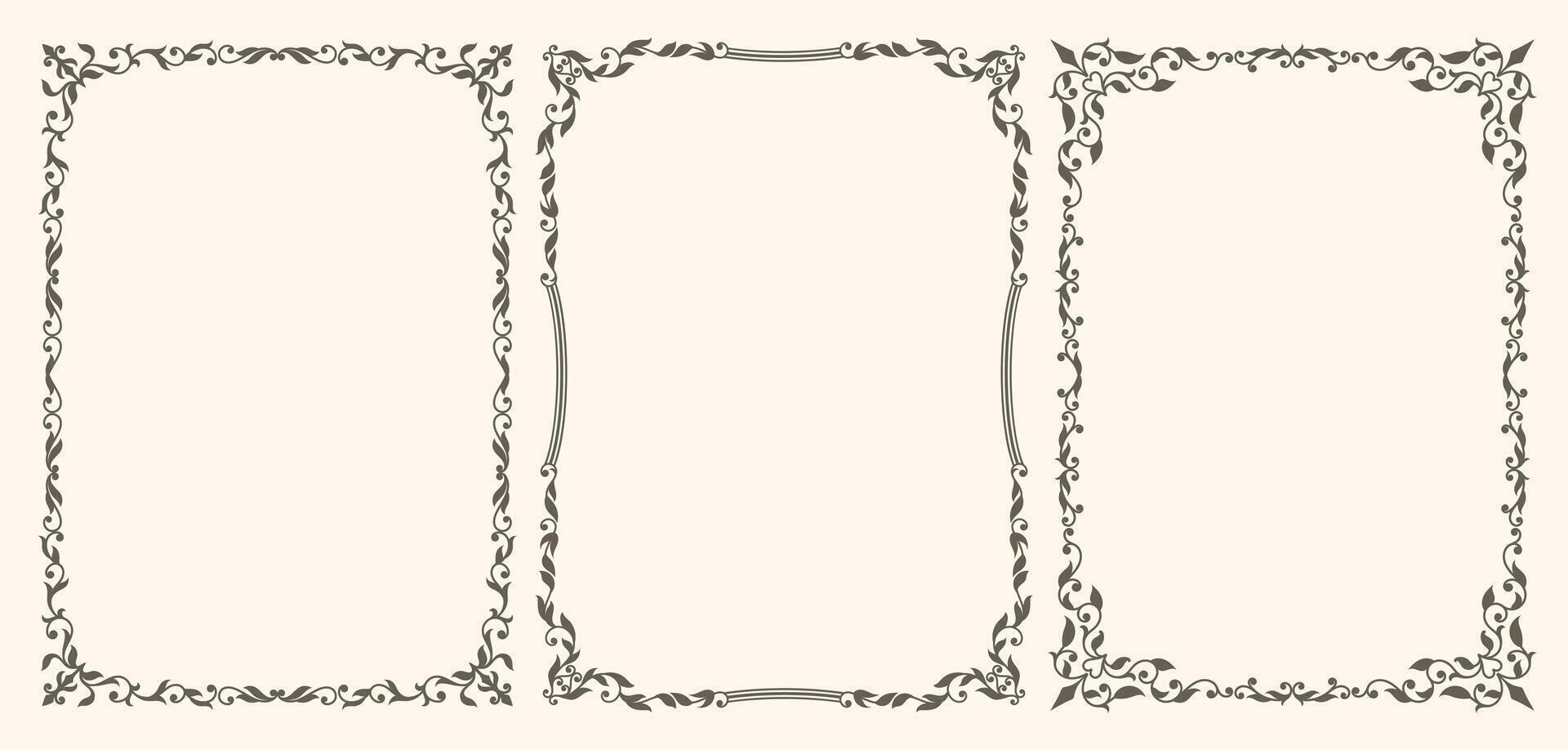 Set of Decorative vintage frames and borders set vector