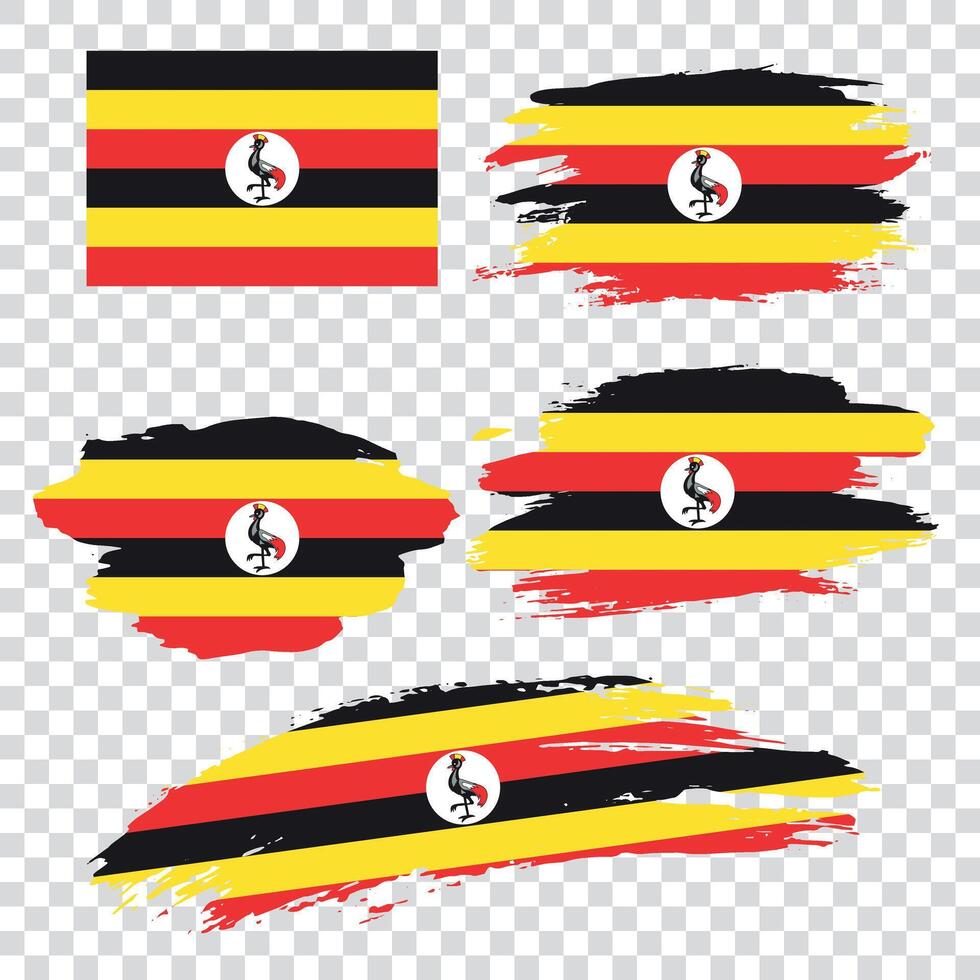 Set of flags of Uganda vector