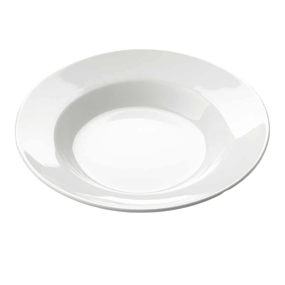 An empty transparent plate isolated on a clean transparent background ready for serving delicious food at any time, empty dish isolated on transparent background png