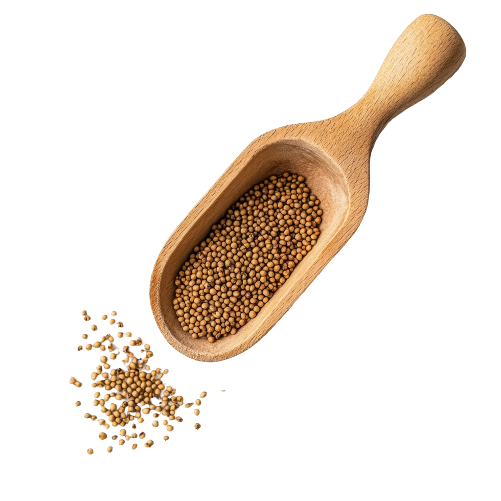 Amaranth seeds in a wooden scoop on a transparent background highlighting their natural appeal, amaranth seeds on wooden scoop transparent background png