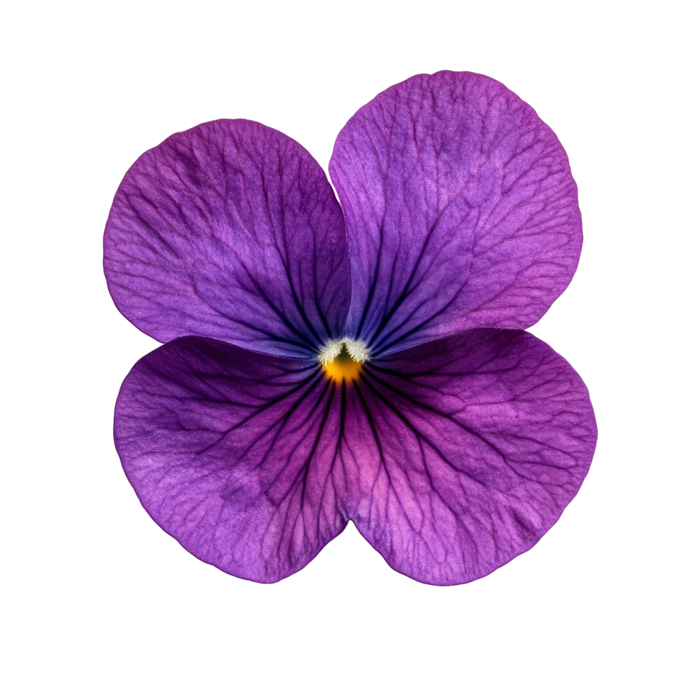 Delicate violet flower with intricate petals isolated on a clean transparent background, Violet flower isolated on transparent background png