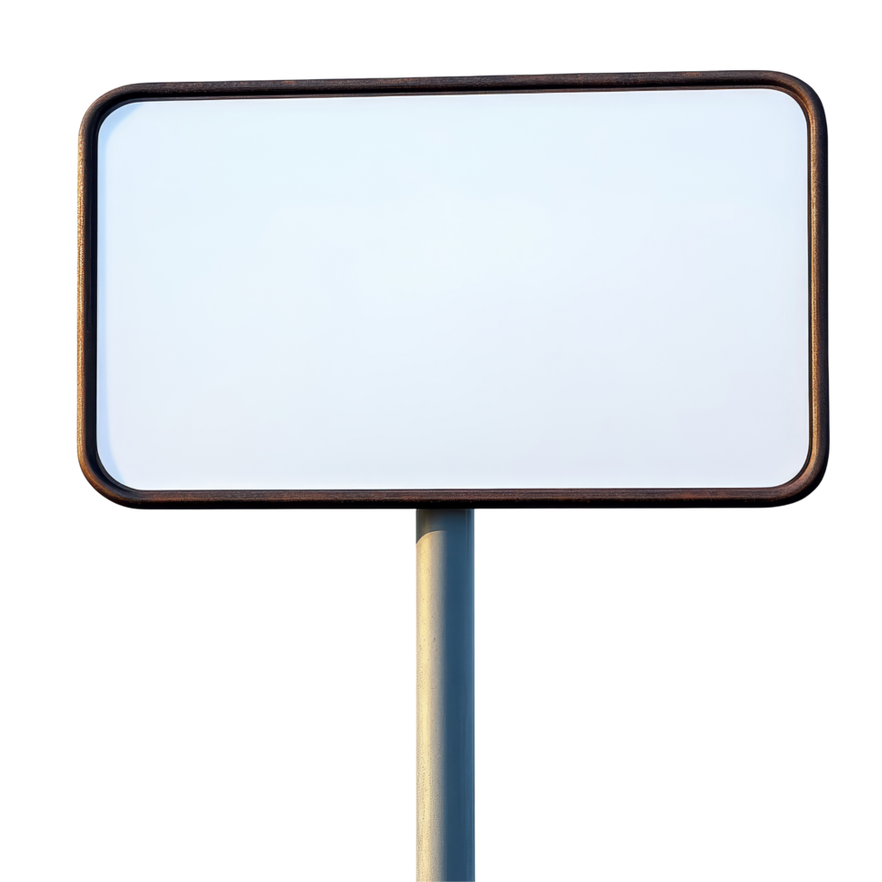Blank rectangular sign isolated on a transparent background with no text or imagery visible, Blank sign isolated png