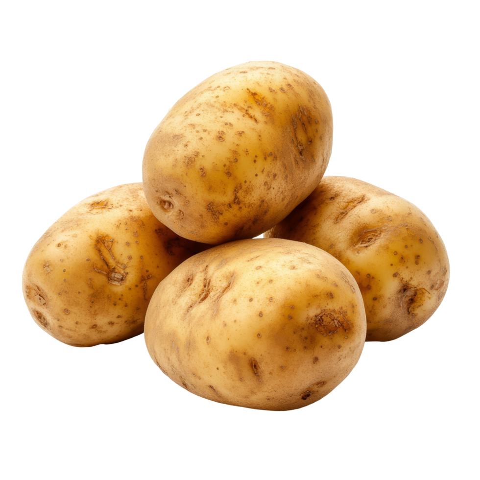 Fresh, organic potatoes piled together on a pristine transparent background ready for culinary preparations, potatoes isolated on transparent background png