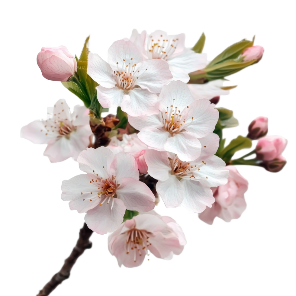 Blooming sakura flowers in springtime showcasing delicate petals and vibrant buds, Sakura flowers blooming in springtime a bunch of wild transparent png