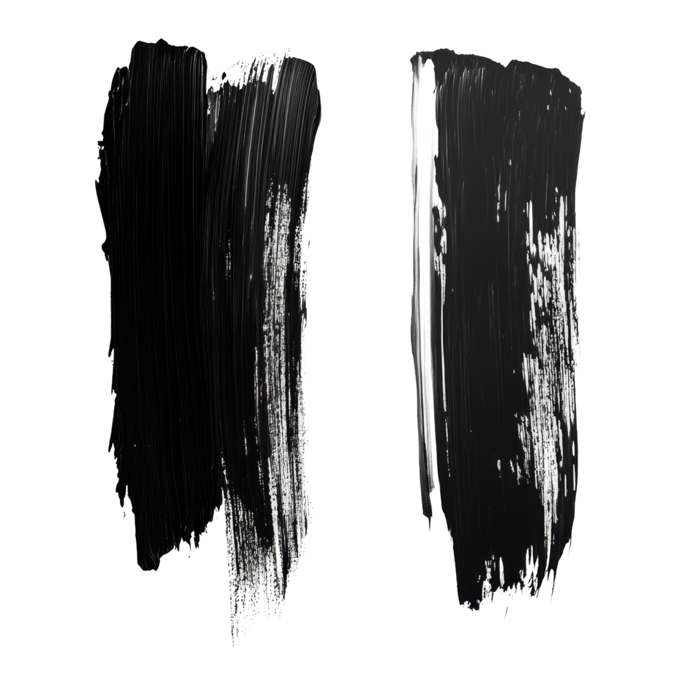 Exploring different types of black brush strokes on a transparent background for artistic inspiration, Different types of brush strokes transparent background. Abstract brush stroke transparent background big png