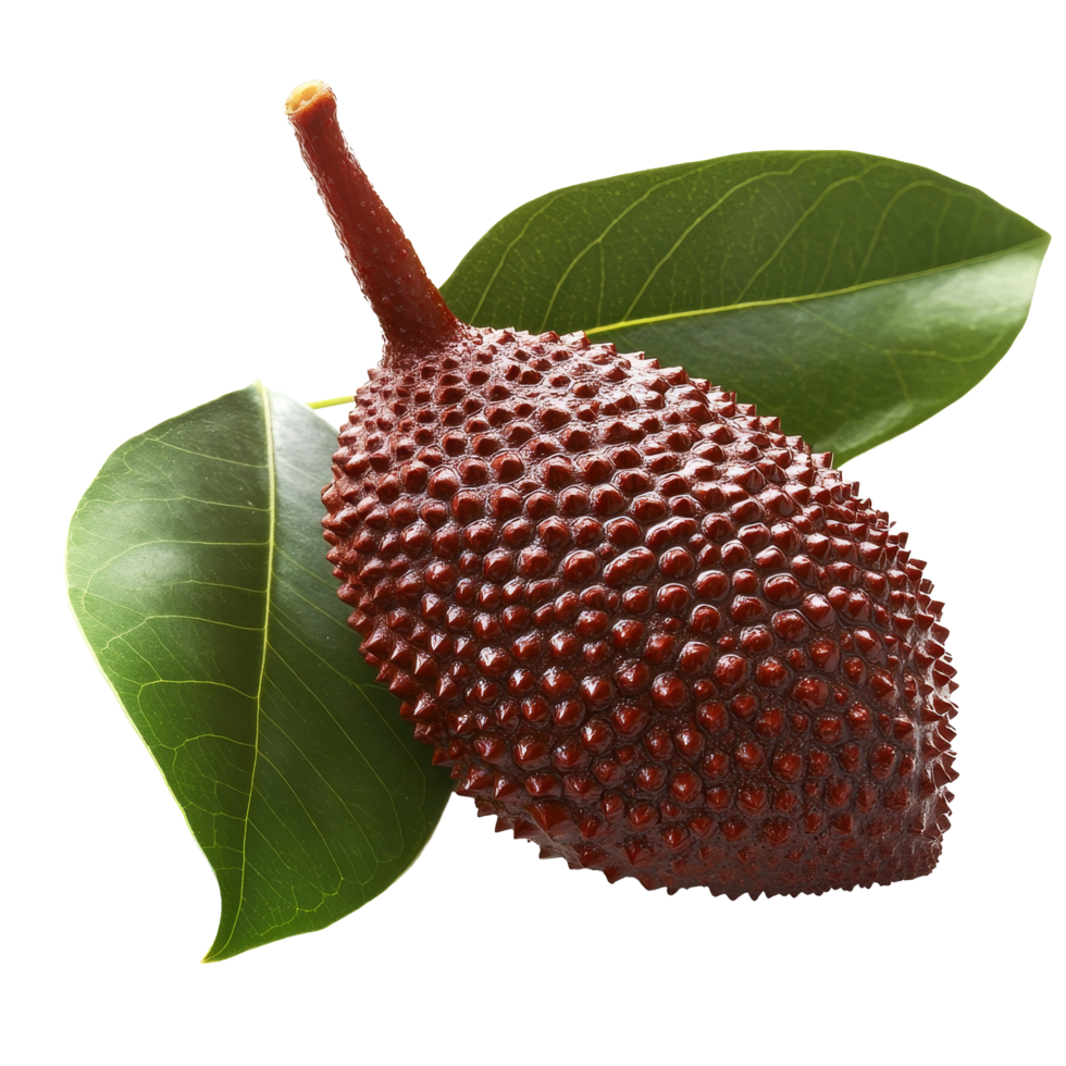 Salak fruit with green leaves displayed on a transparent background for culinary and presentation purposes, Salak with leaf isolated on transparent background png