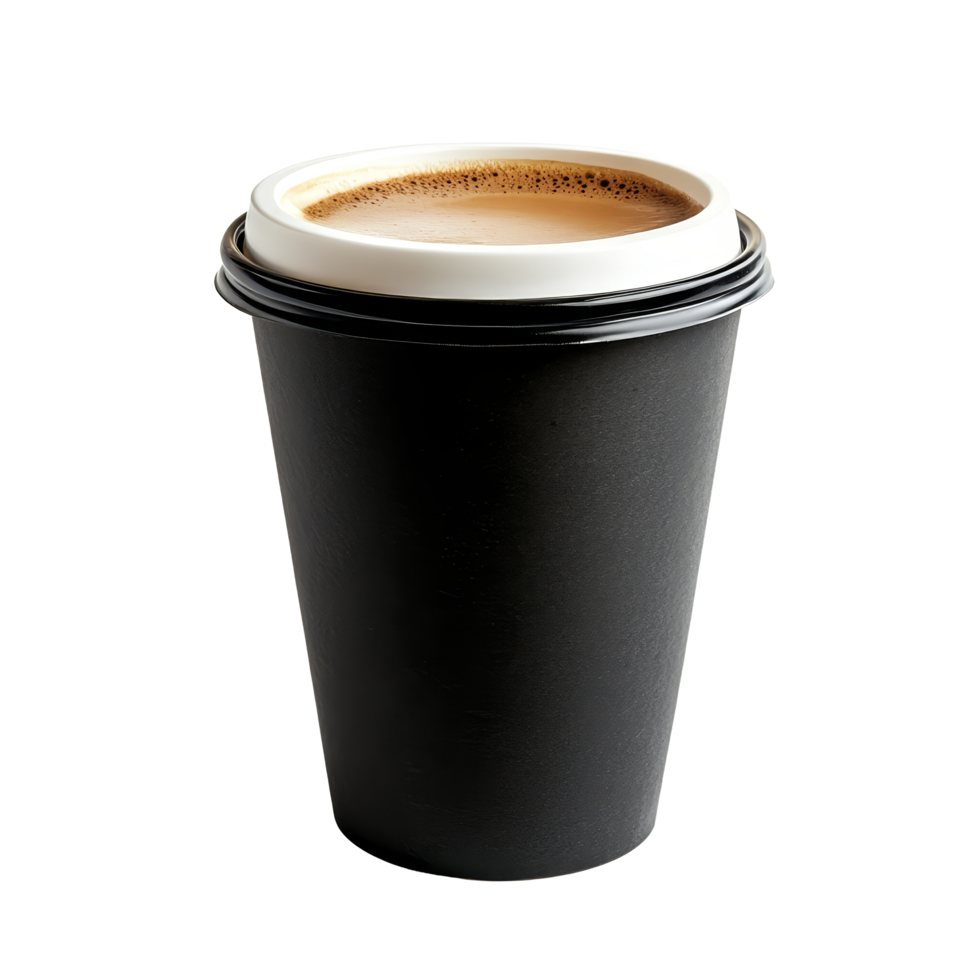 Enjoying a warm takeout coffee cup on a clean transparent background for a perfect morning boost, Takeout coffee cup on transparent backgroundfile png