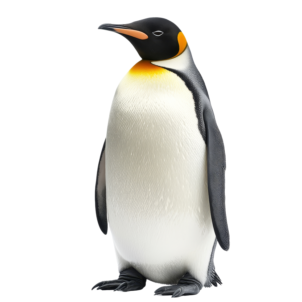 A solitary penguin standing on a transparent background against a clear transparent backdrop, a penguin isolated on transparent background png