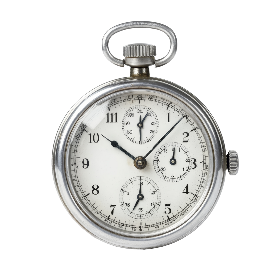 Classic stopwatch on a transparent background showcasing intricate timing features for precise measurement, typical stopwatch isolated on a transparent background png